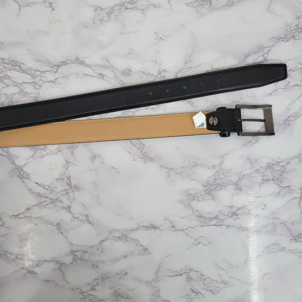 Louis Feraud Paris Classic Black Leather Belt